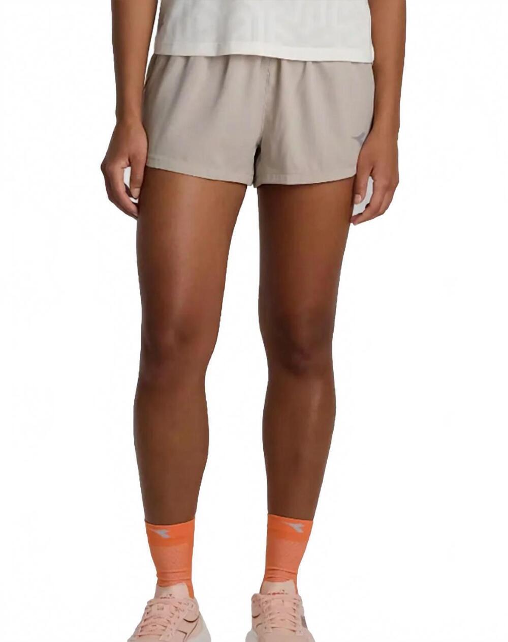 NEW DIADORA women's super light split shorts in humus